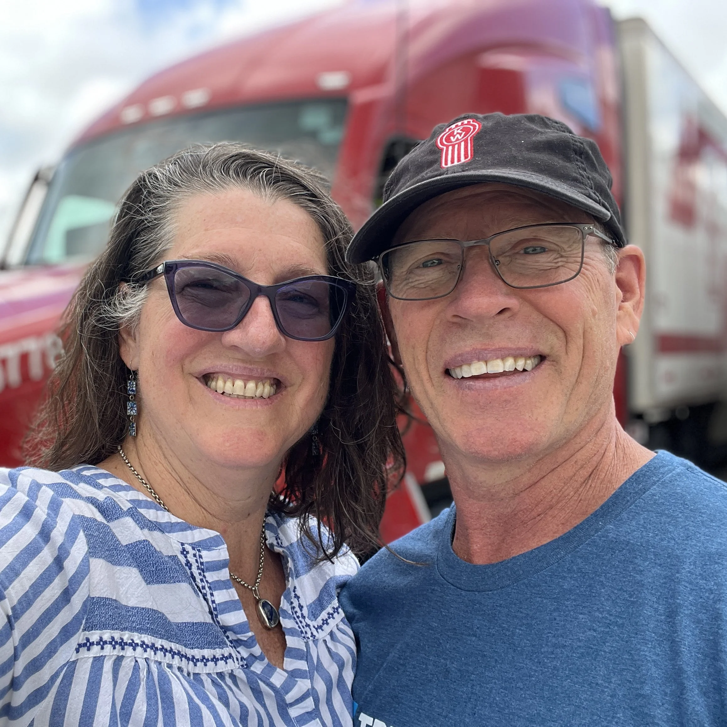 Kevin and Tanja in front of their truck