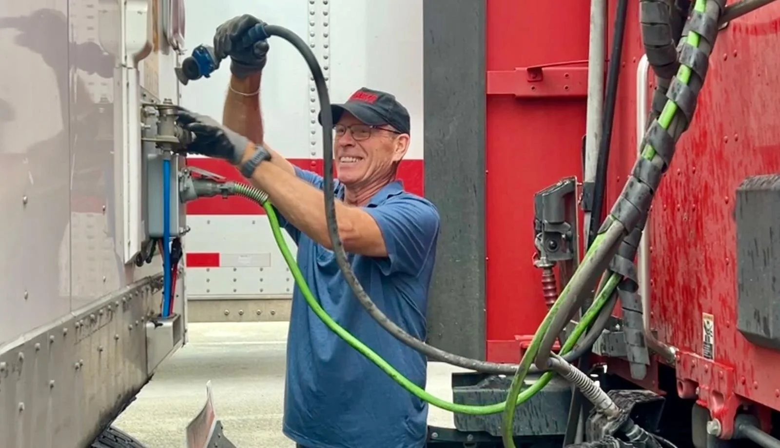 Truck driver at work