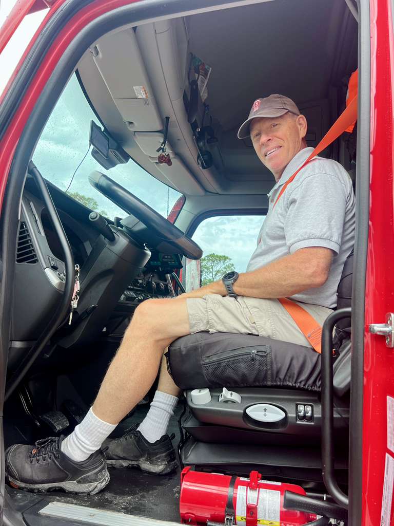 Kevin in truck cab