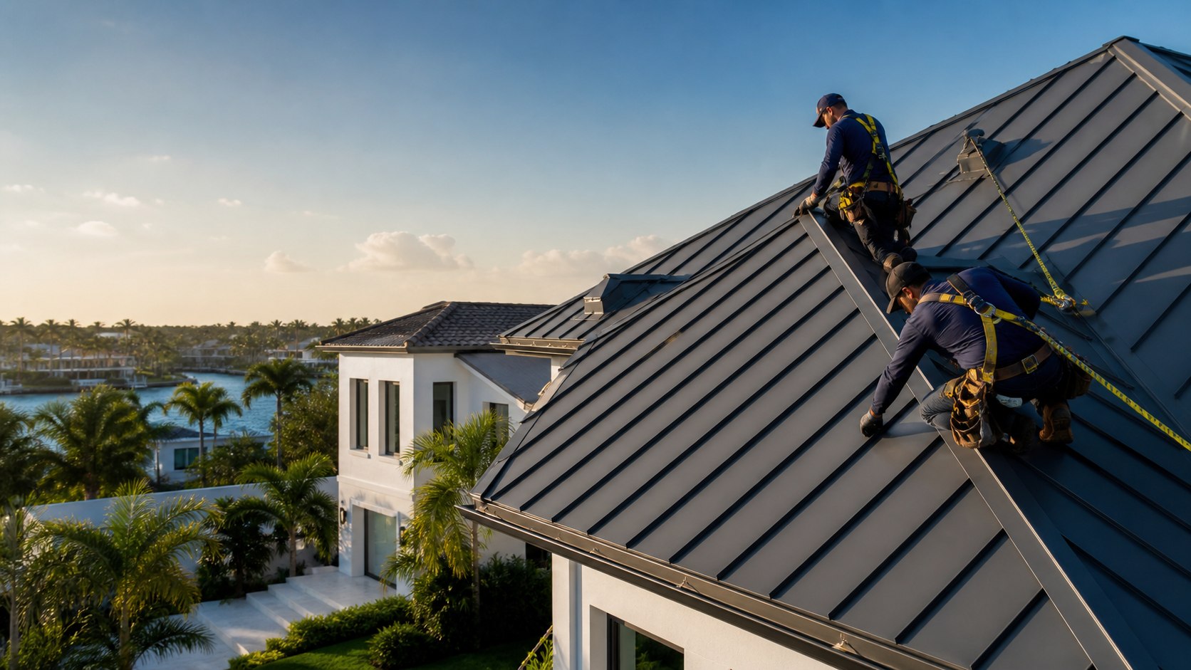 Southern Coast roofing professionals working on a roof