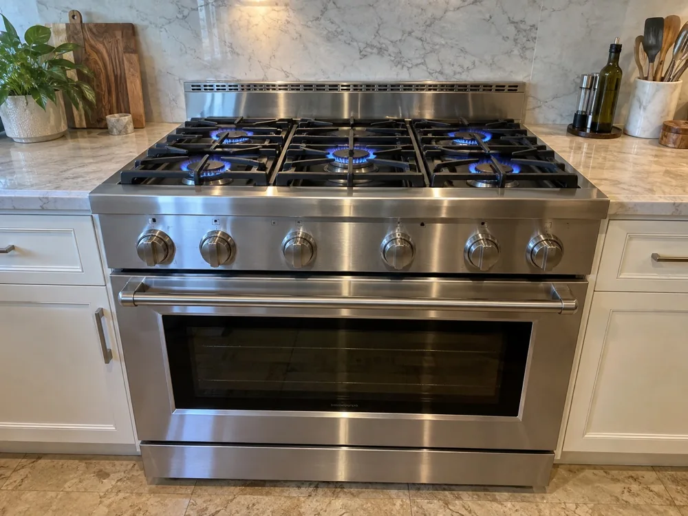 Premium range after ignition repair in a Miami kitchen