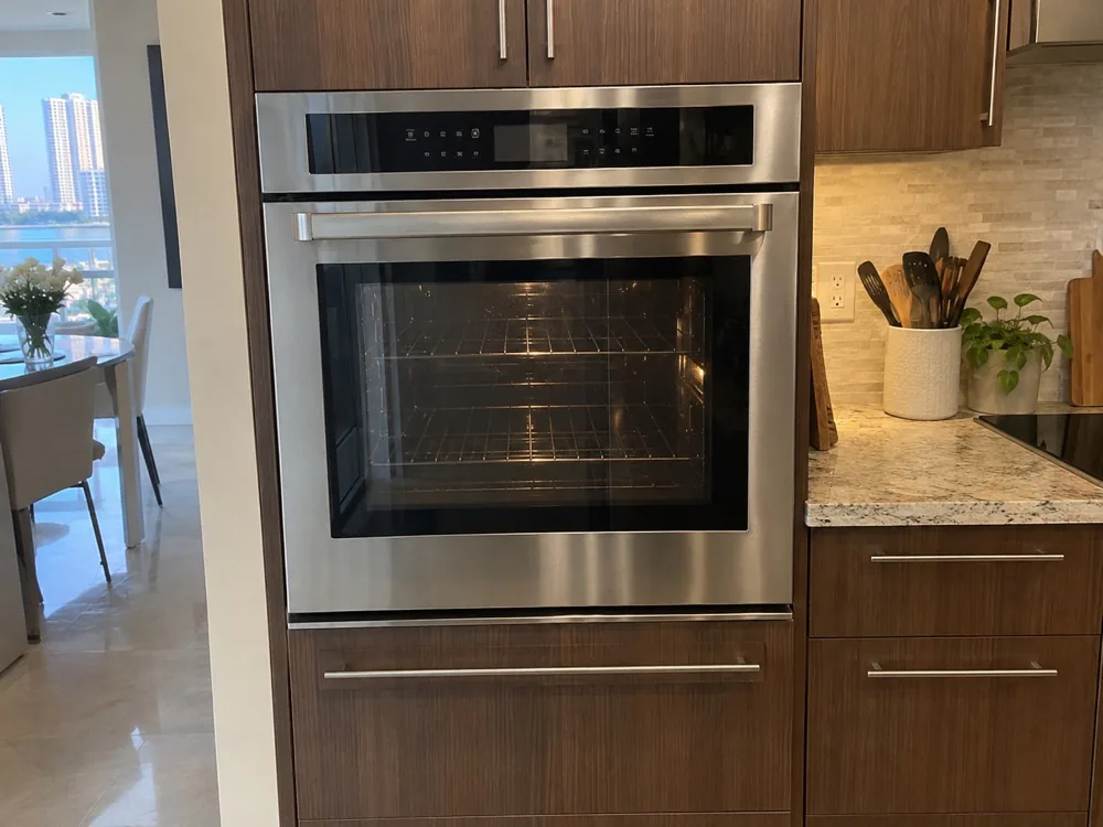Built-in wall oven after heating repair in a Miami kitchen