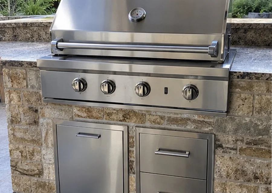 Built-In Gas Grill photographed after high-end grill repair in a customer's home
