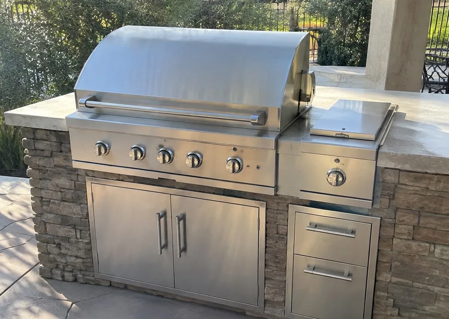 Built-In Grill Module photographed after high-end grill repair in a customer's home