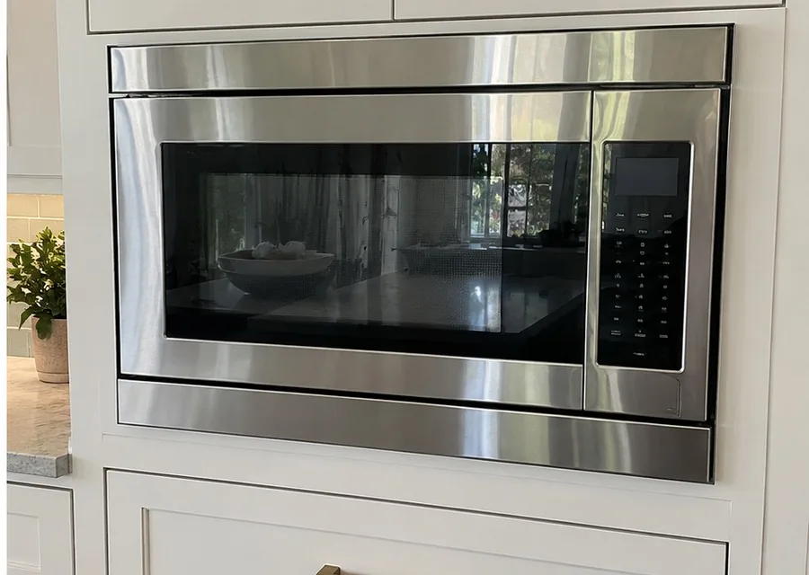 Built-In Microwave Oven photographed after high-end microwave repair in a customer's home