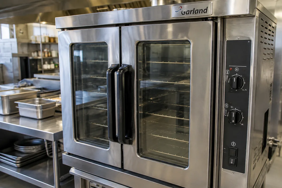 Double-stack commercial convection oven ready for use after repair in Atlanta