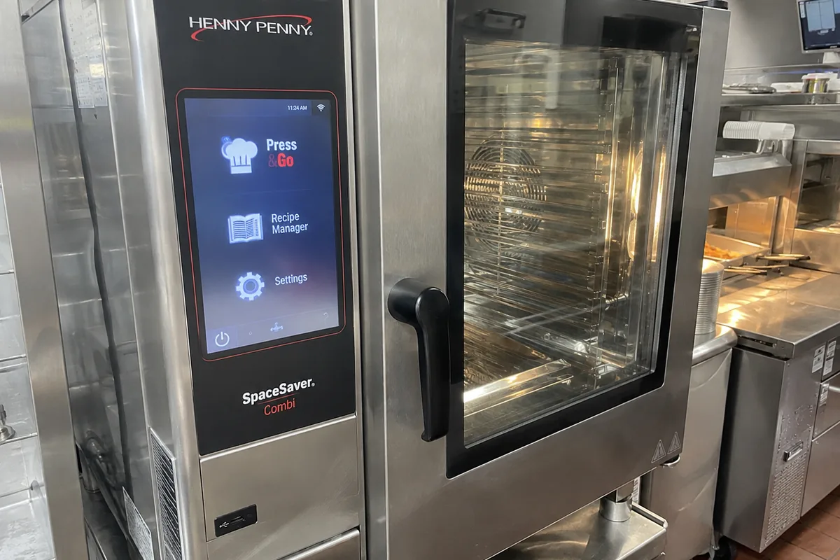 Commercial combi oven after touchscreen service in Atlanta