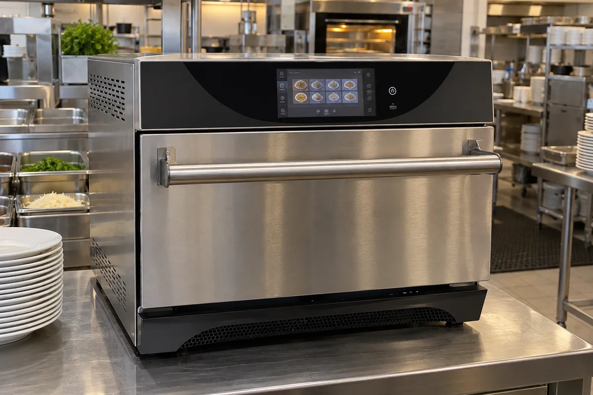 Commercial rapid-cook oven ready after airflow service in Atlanta