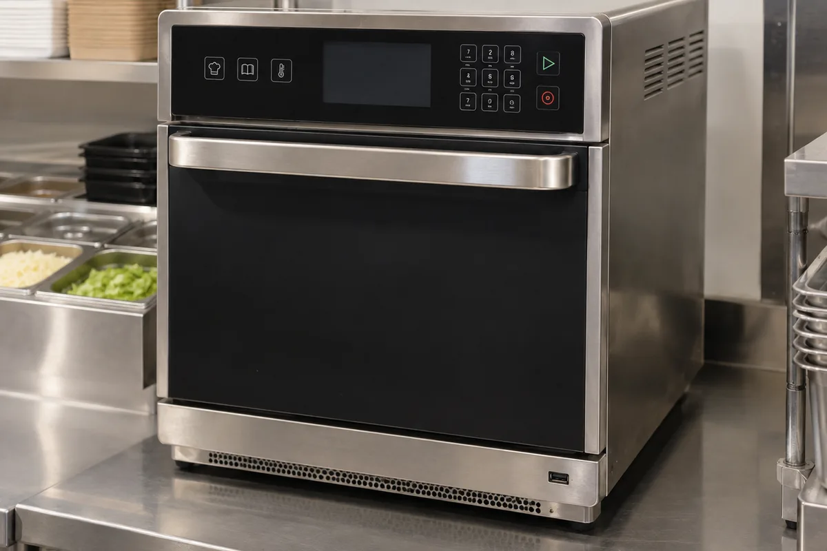 Commercial high-speed oven after control panel repair in Atlanta