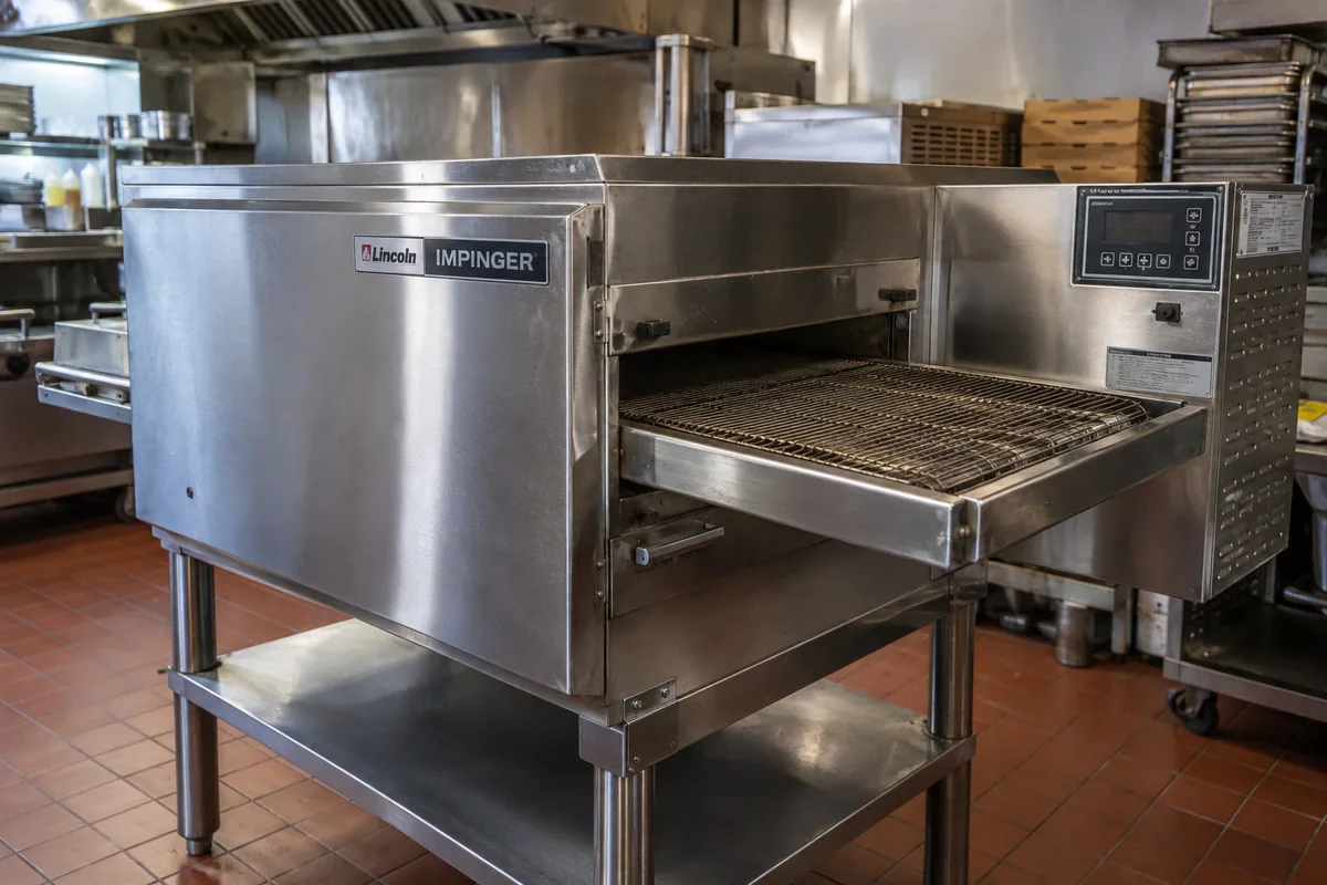 Commercial impinger oven ready after belt speed service in Atlanta