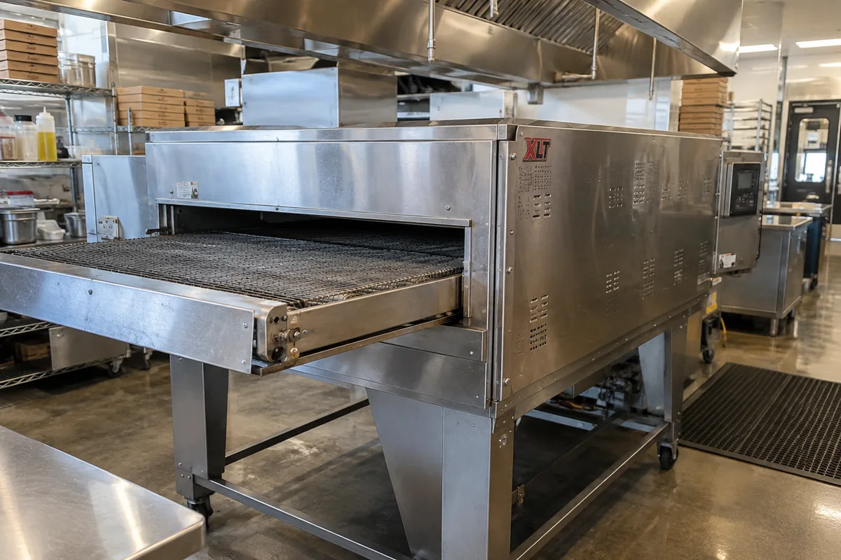 Commercial conveyor oven ready after uneven cooking service in Atlanta
