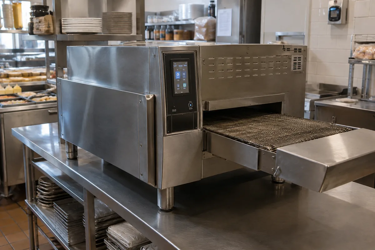 Commercial conveyor oven ready after control service in Atlanta