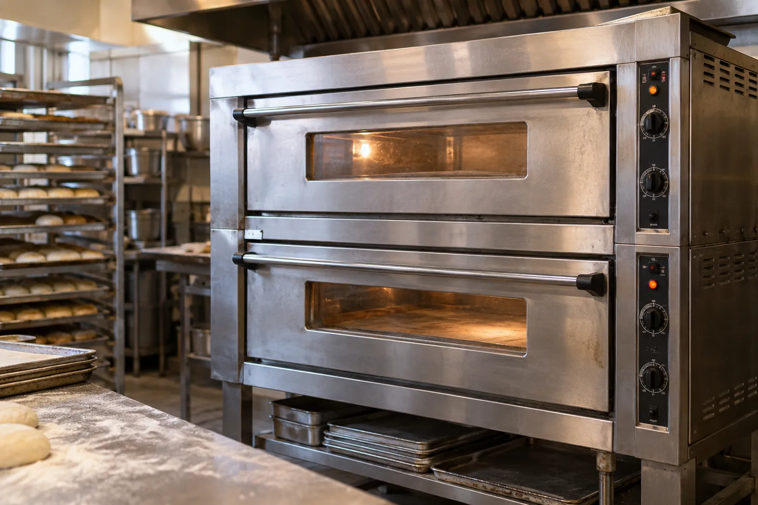 Commercial deck oven ready after door heat loss service in Atlanta