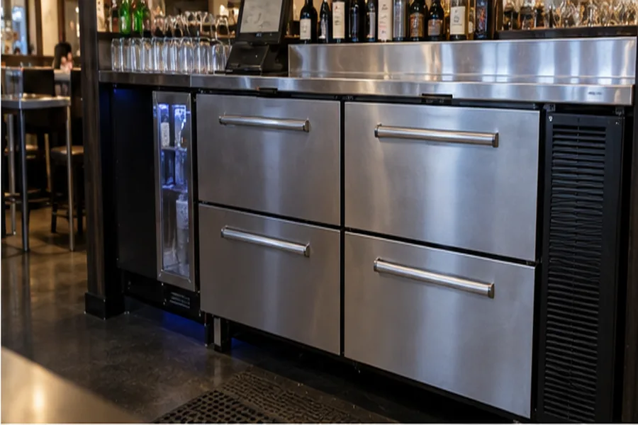 Refrigerated drawer cooler ready for use in a Tampa bar after service