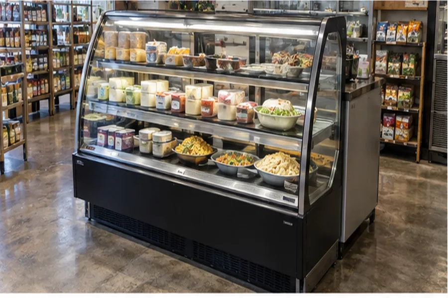 Deli display case clean and holding temperature after Tampa service