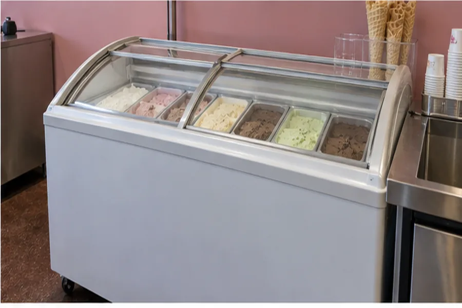 Ice cream dipping cabinet ready after commercial refrigeration service in Tampa
