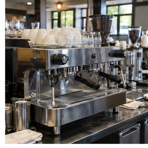 Commercial espresso machine ready after pressure service in Atlanta