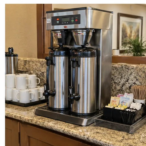 Commercial coffee brewer ready after heating service in Atlanta