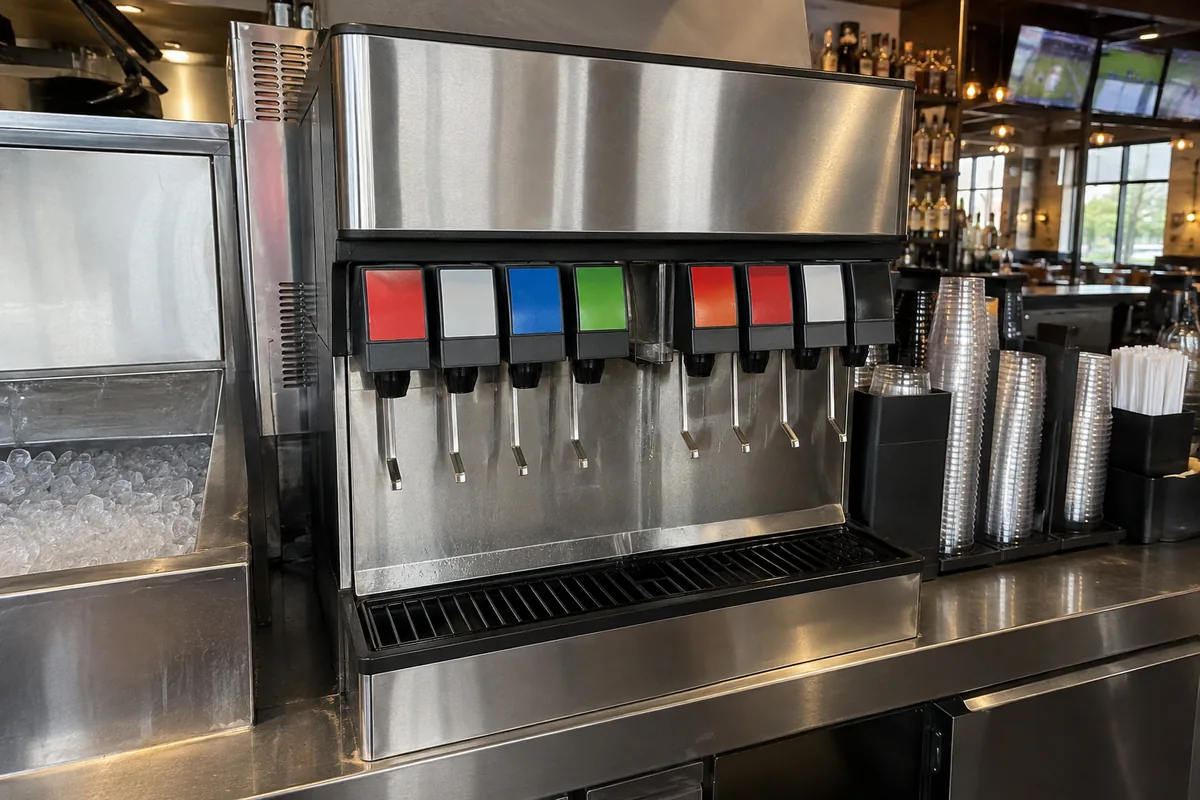 Commercial soda fountain ready after carbonation service in Tampa