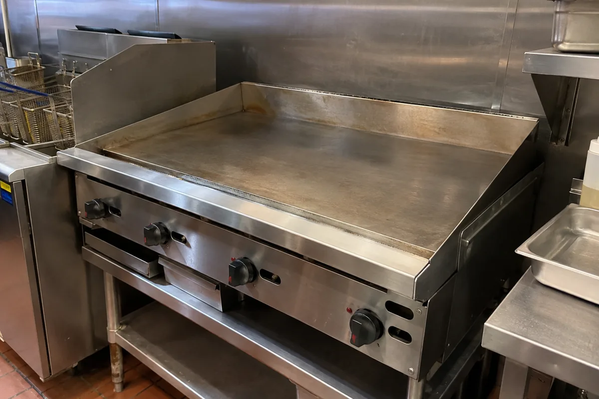 Commercial gas griddle ready after ignition service in Atlanta