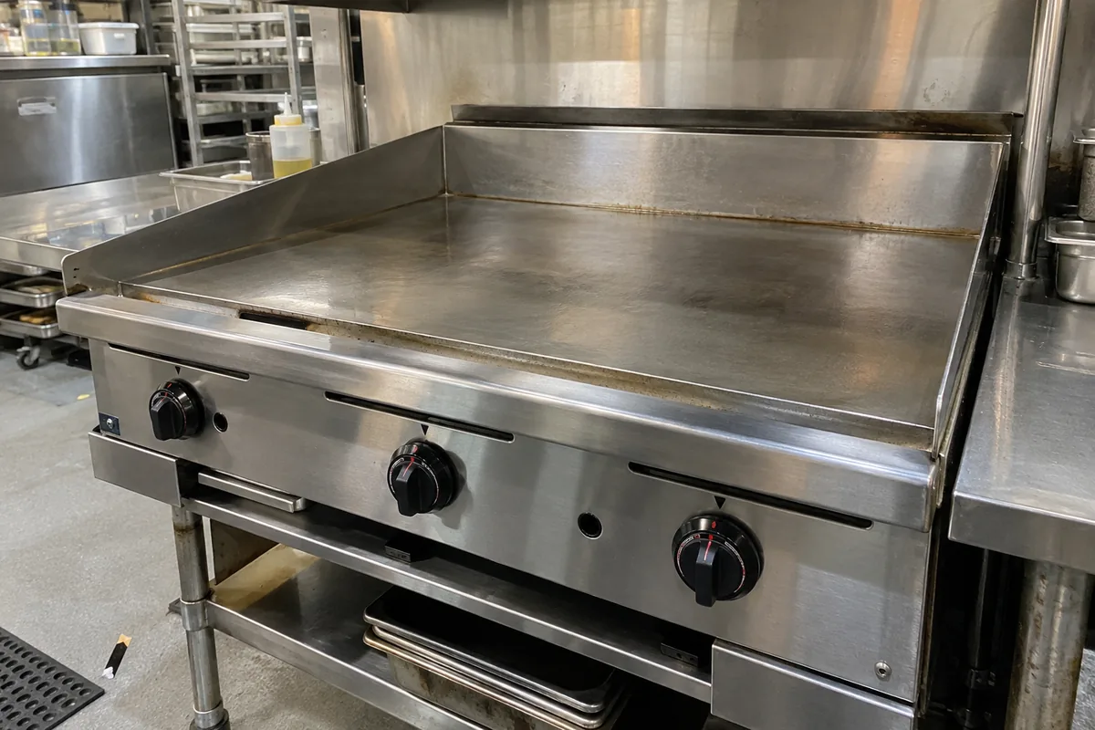 Commercial griddle after thermostat calibration service in Metro Atlanta