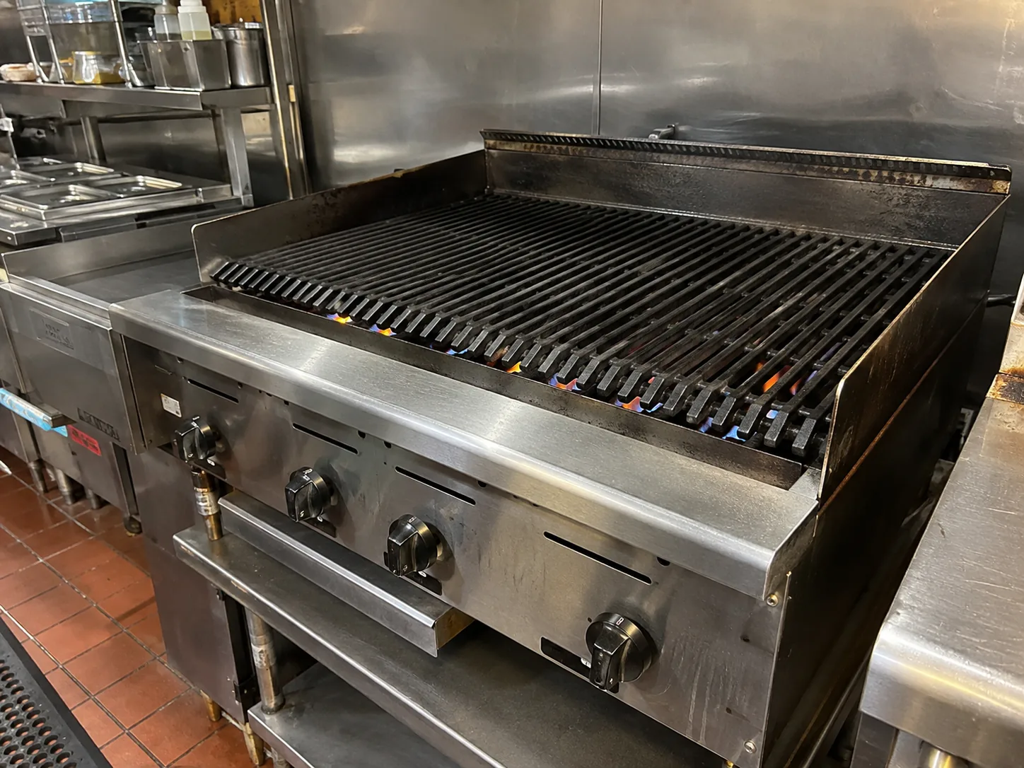 Installed commercial charbroiler ready for use after burner ignition repair in Atlanta