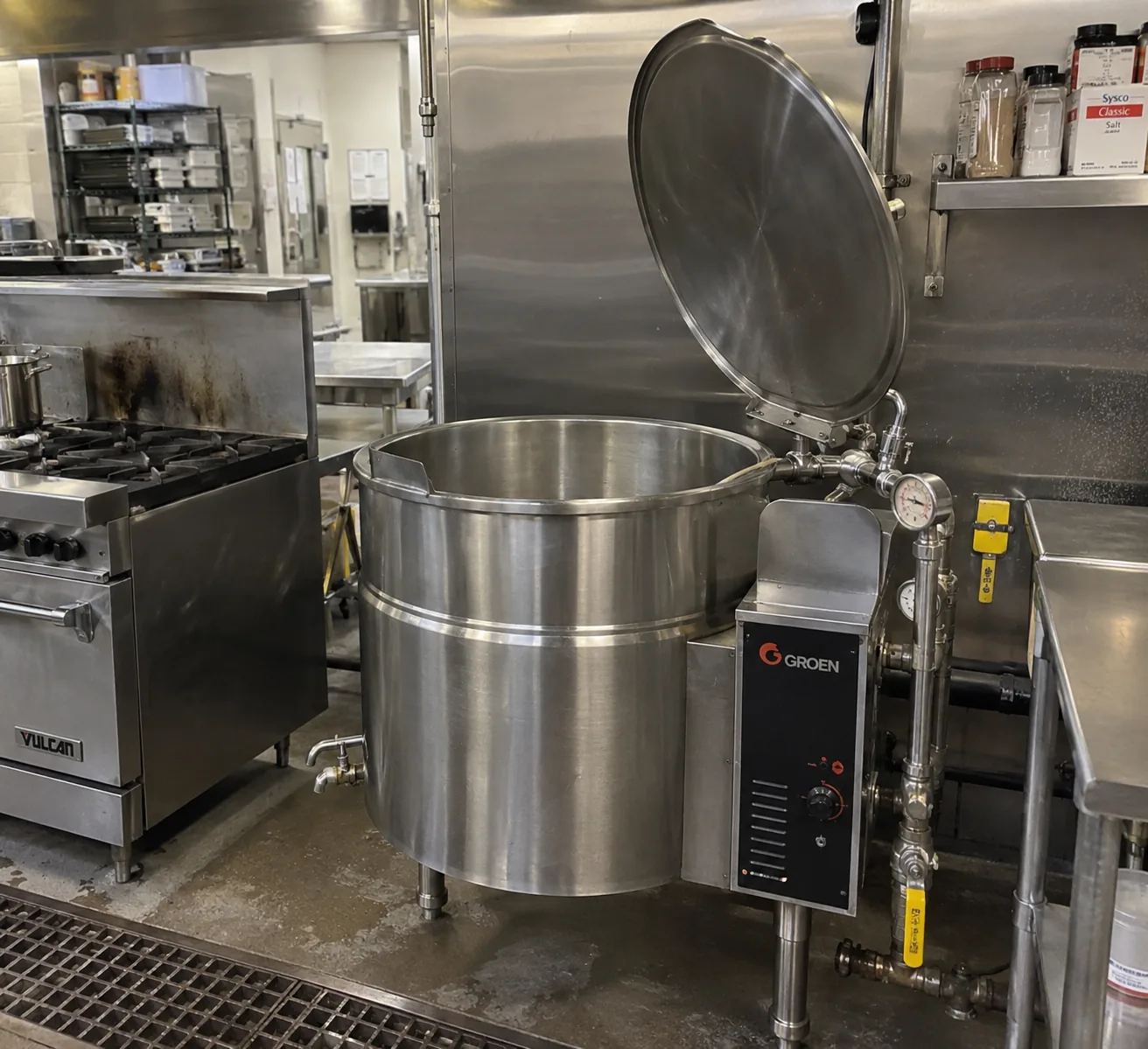 Installed commercial steam kettle after heating performance service in Atlanta
