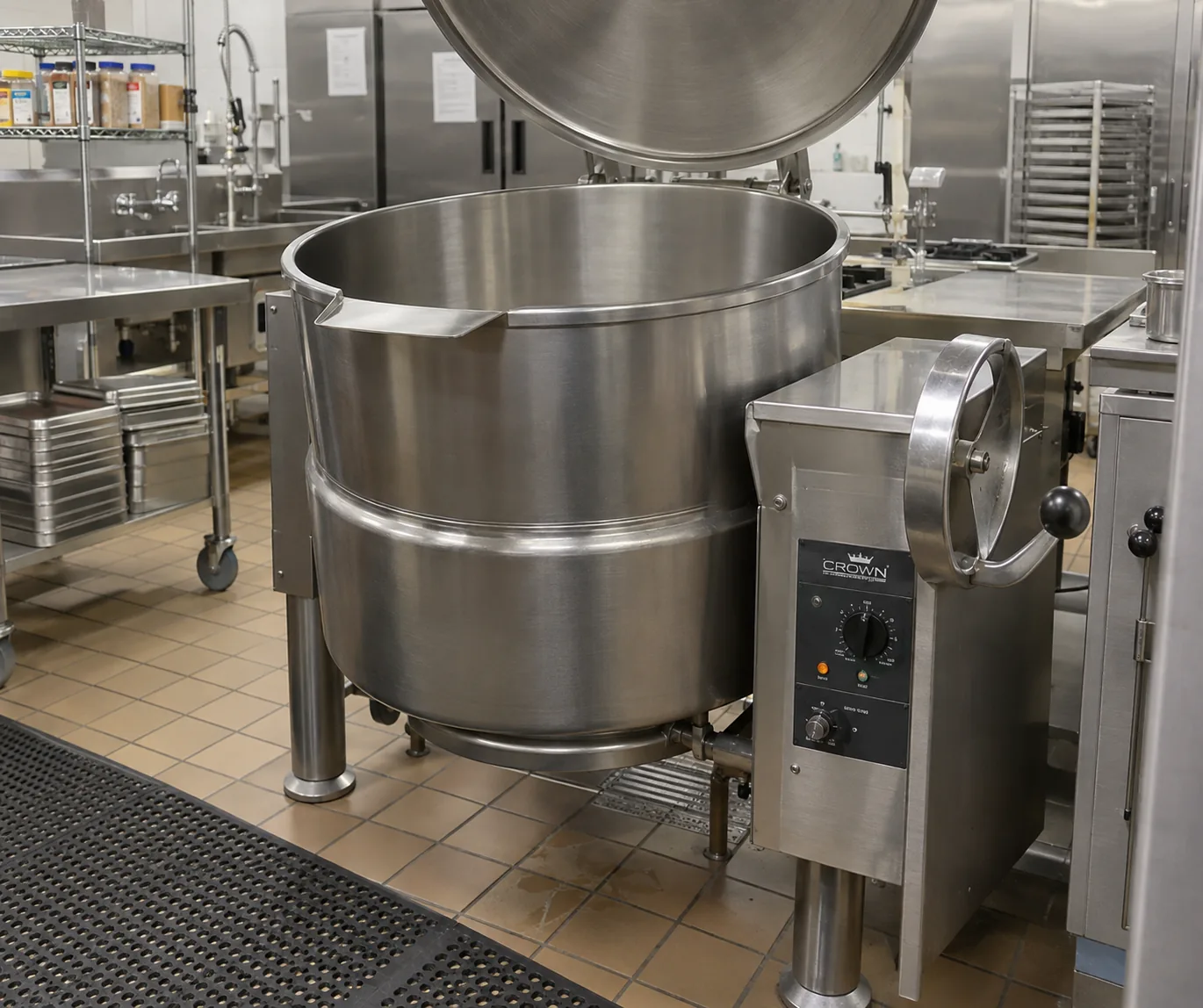 Installed tilting commercial steam kettle after tilt system service in Metro Atlanta