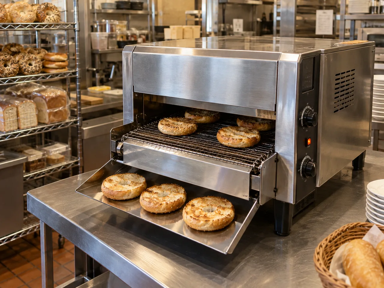 Commercial conveyor toaster after temperature control repair in Atlanta
