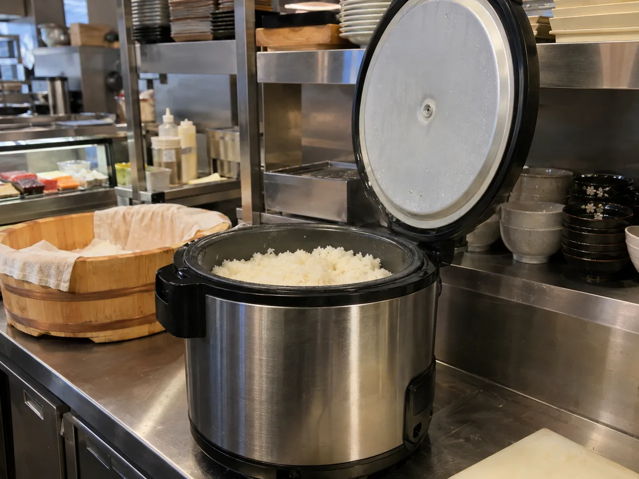 Commercial rice cooker after warm mode service in Atlanta