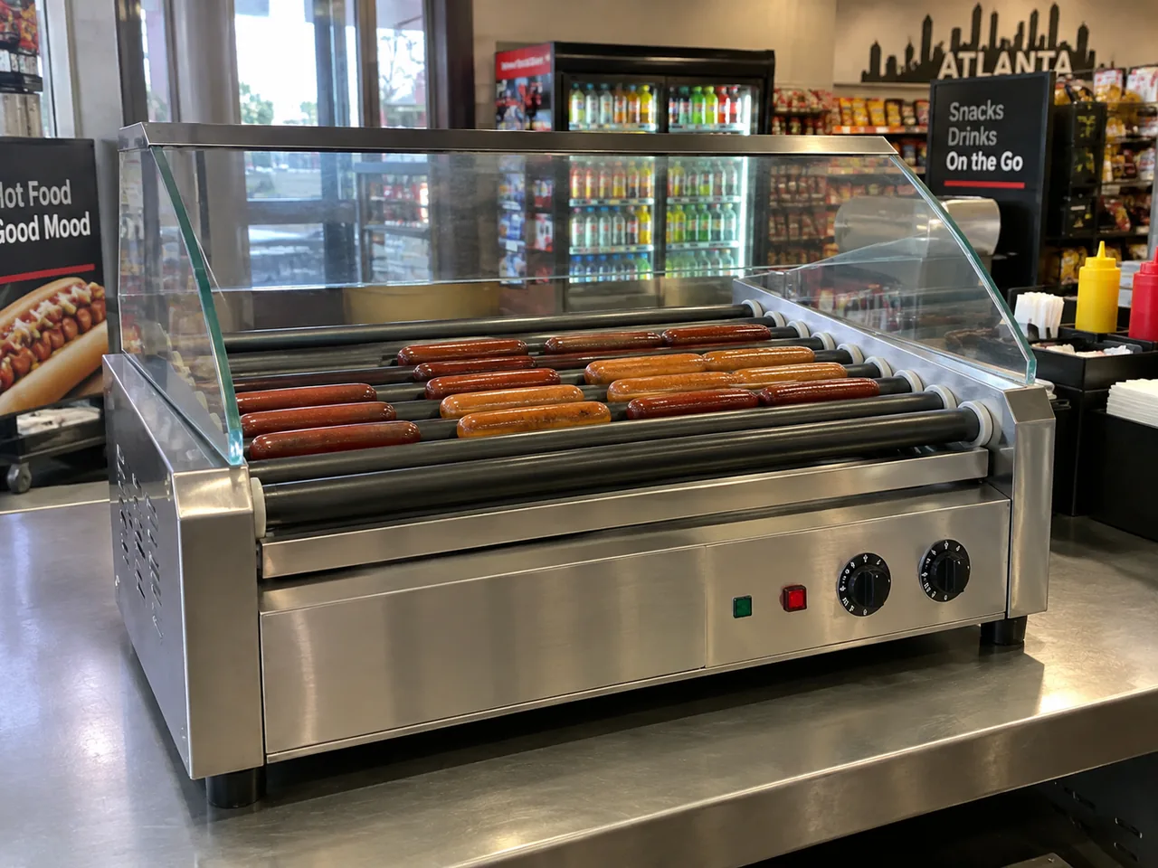 Commercial roller grill after roller drive service in Atlanta