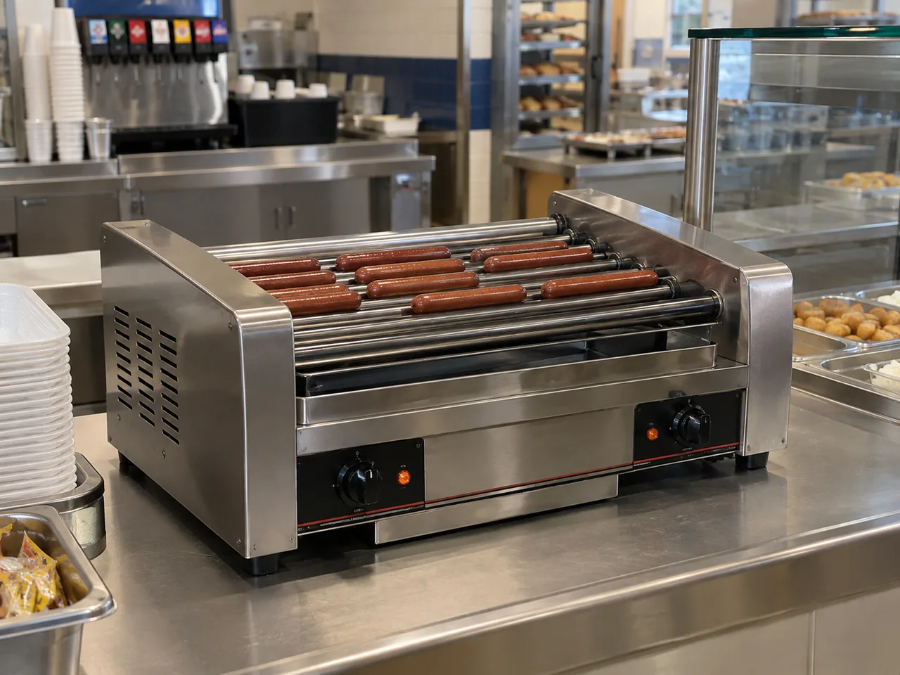 Commercial roller grill after uneven heating service near Atlanta