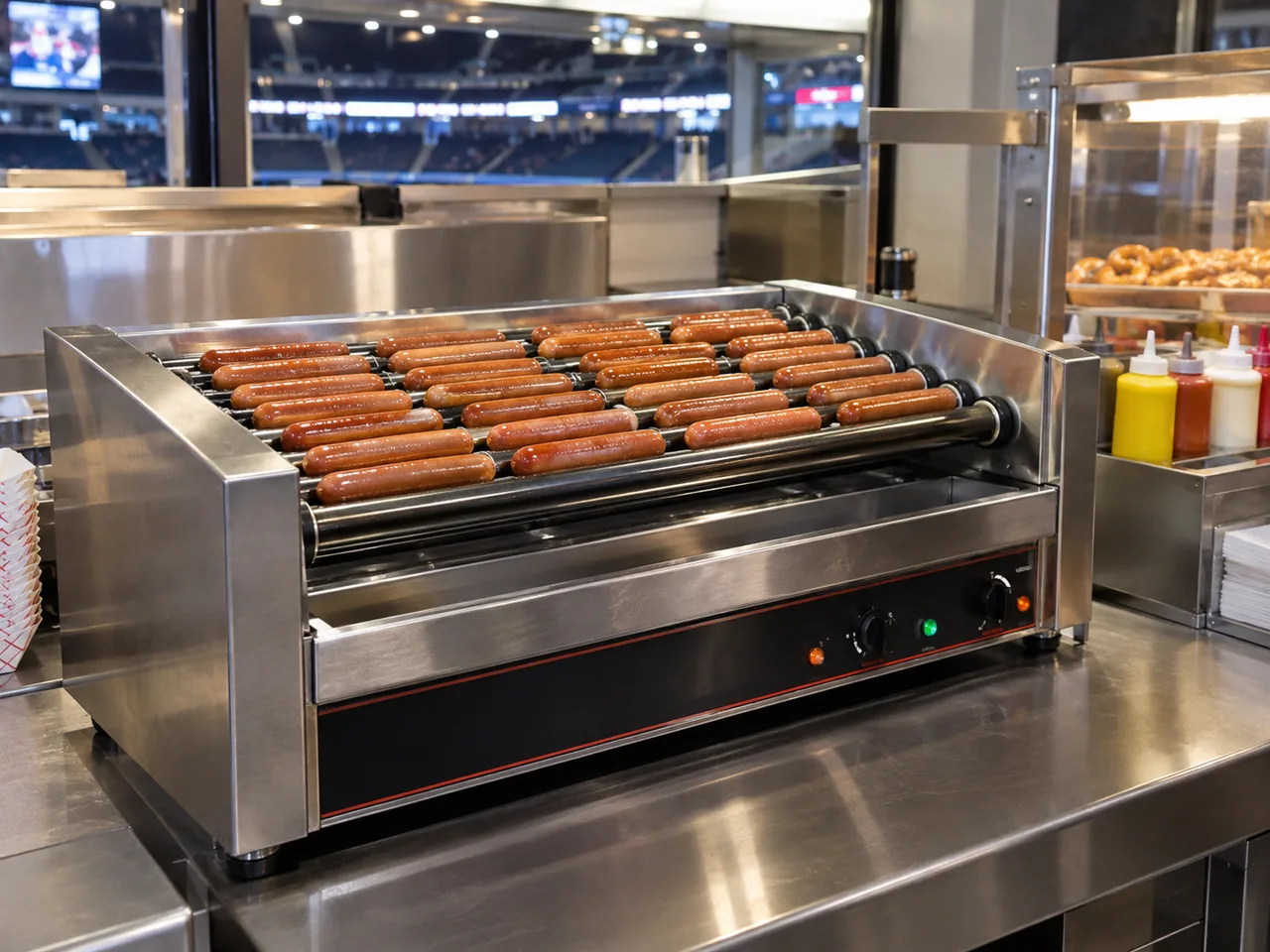 Concession roller grill after motor service near Atlanta