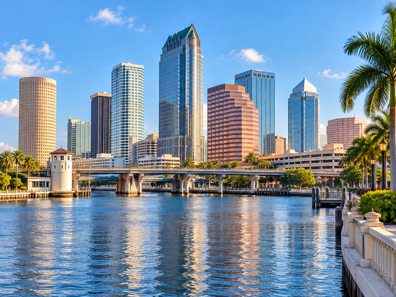 Tampa skyline and waterfront representing the commercial holding and proofing equipment repair service area