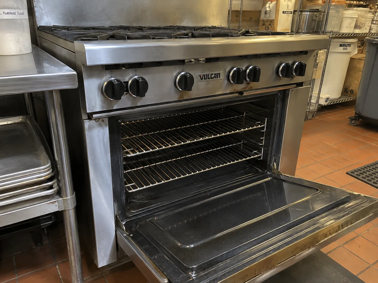 Commercial range oven after heating repair in Tampa