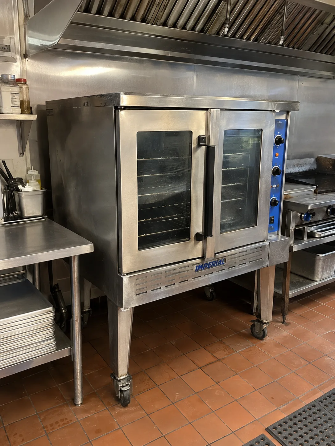 Imperial convection oven after door and heat service