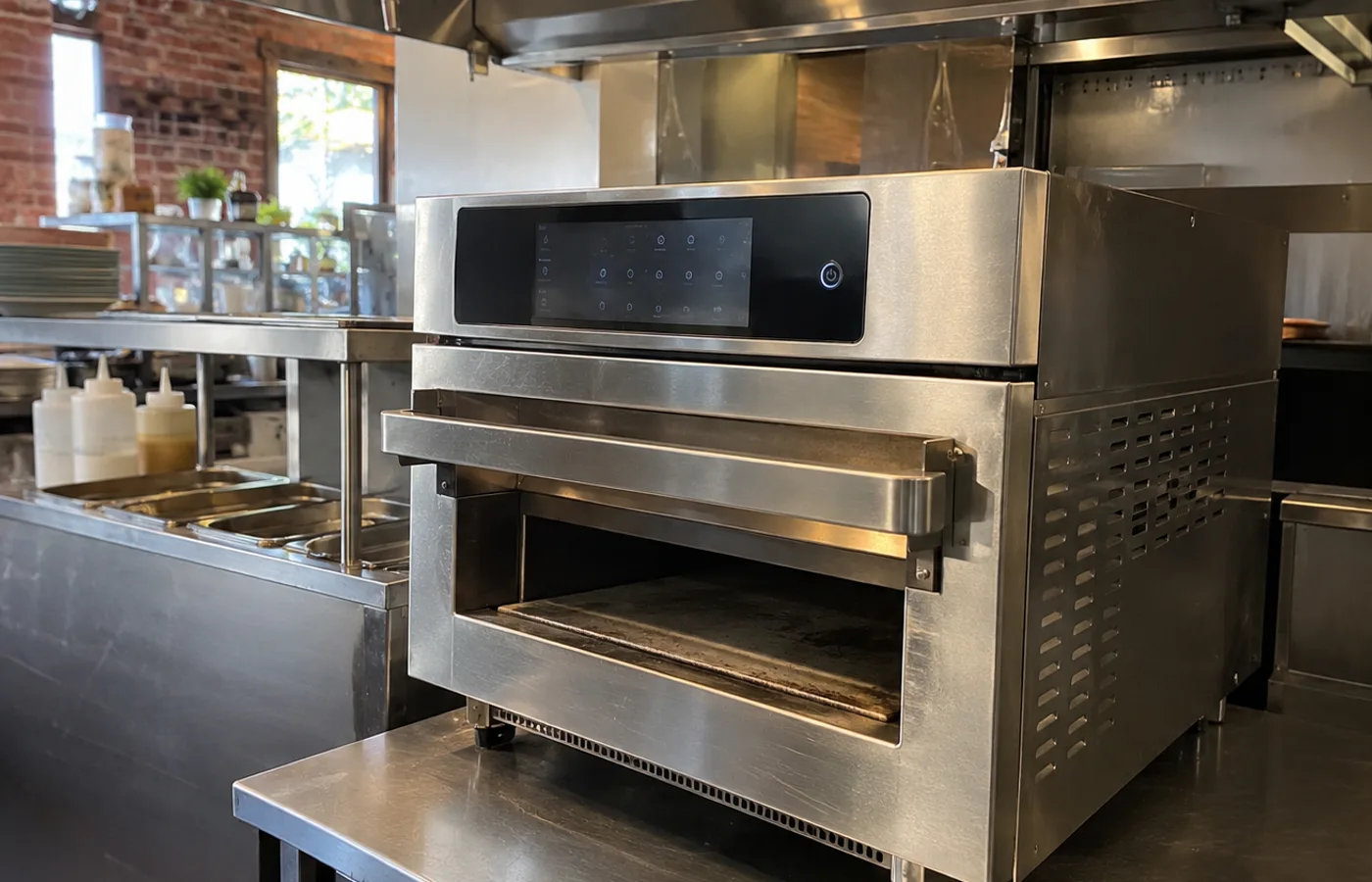 Commercial rapid-cook oven ready after door interlock service