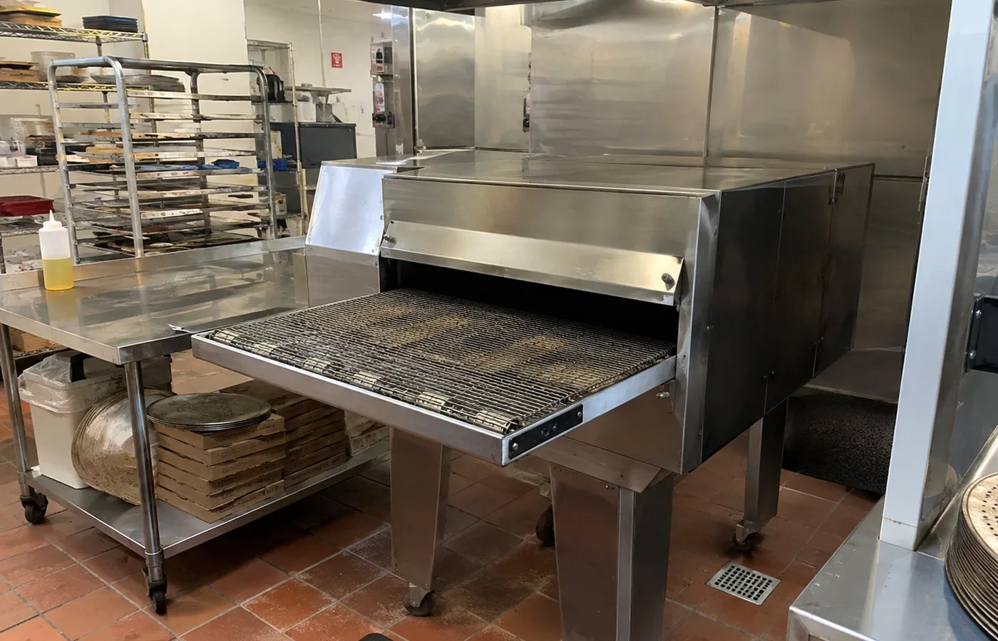 Commercial conveyor oven ready after control repair in Temple Terrace