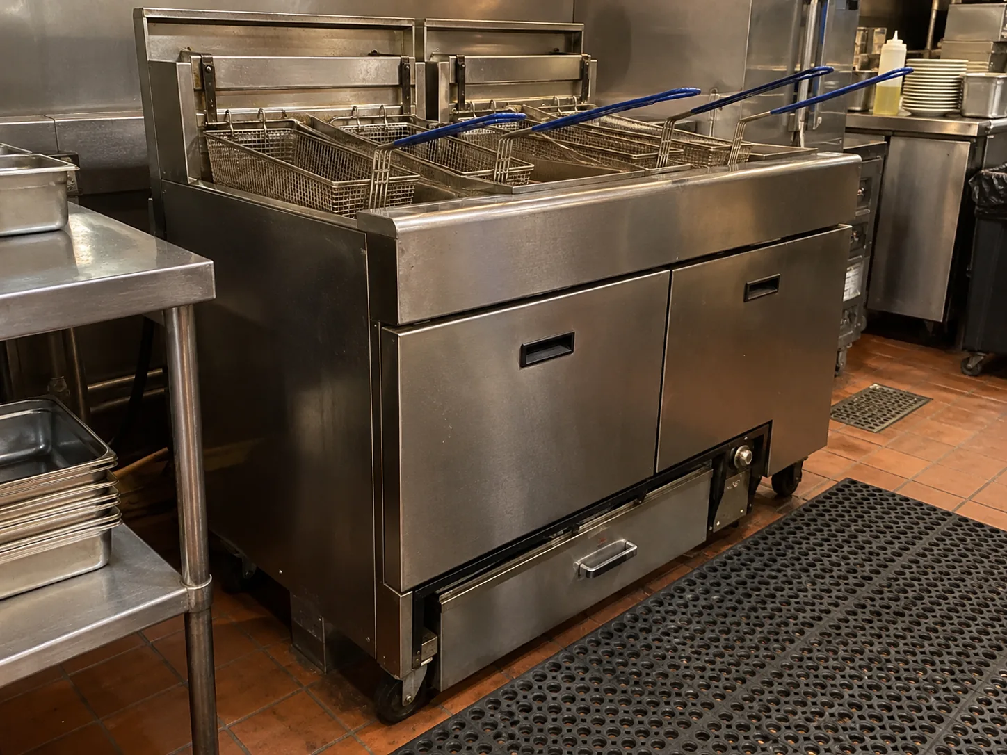 High volume commercial fryer ready after filtration service