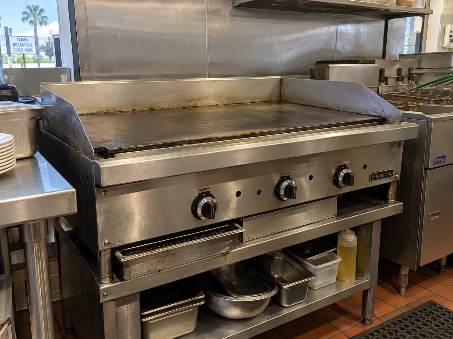 Garland commercial griddle ready after ignition service