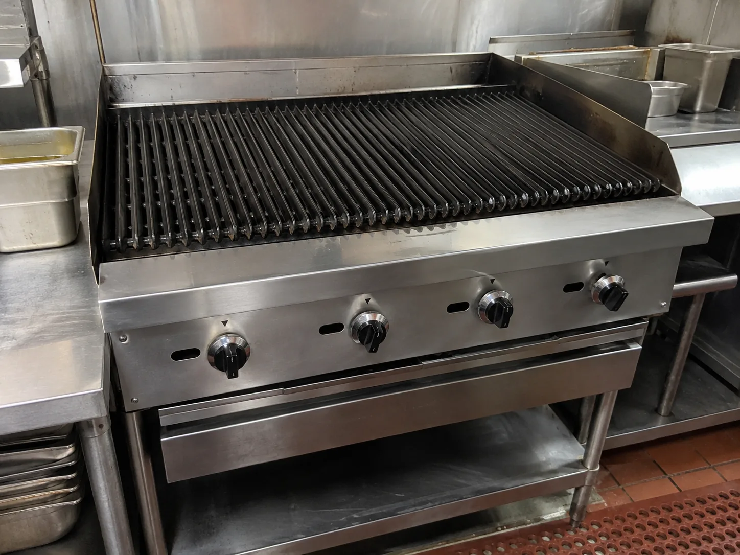 Commercial floor-model charbroiler ready after cold-zone repair
