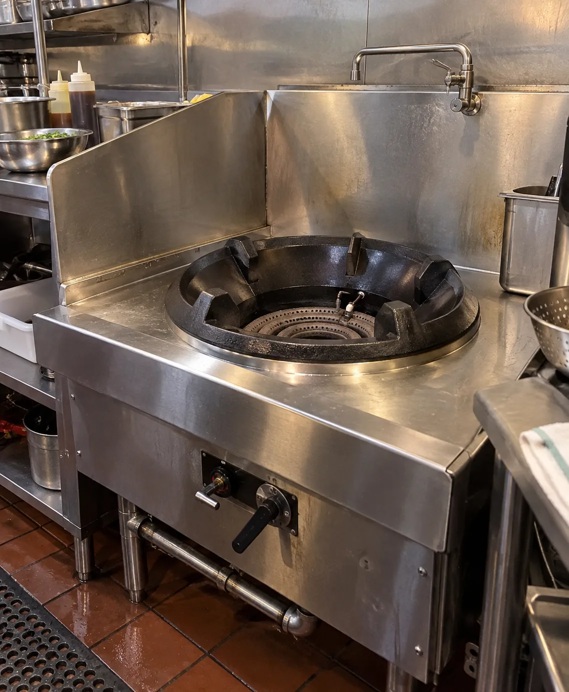 Single high-BTU wok burner after weak flame correction in West Tampa