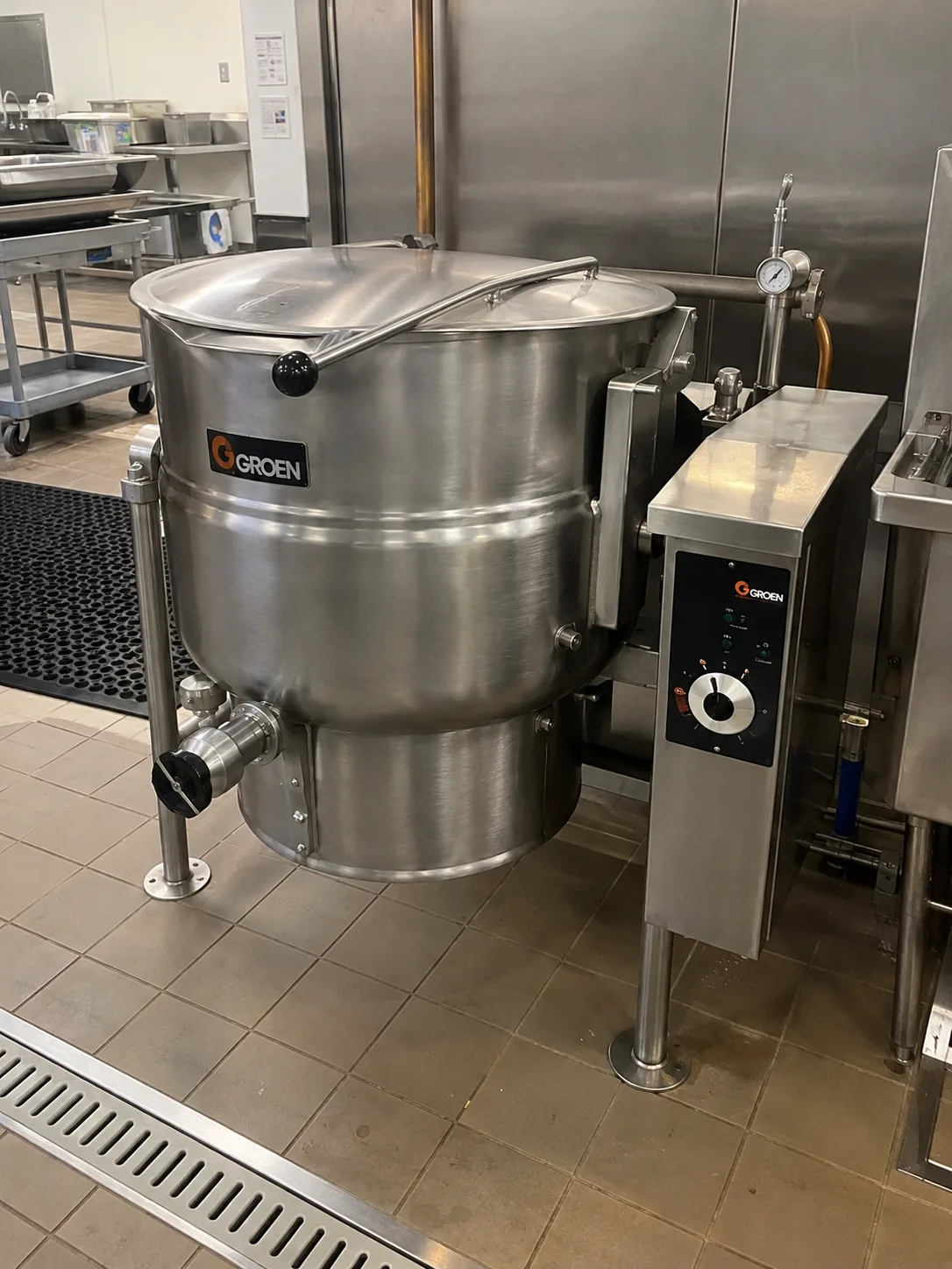 Groen tilting commercial steam kettle after service in West Tampa