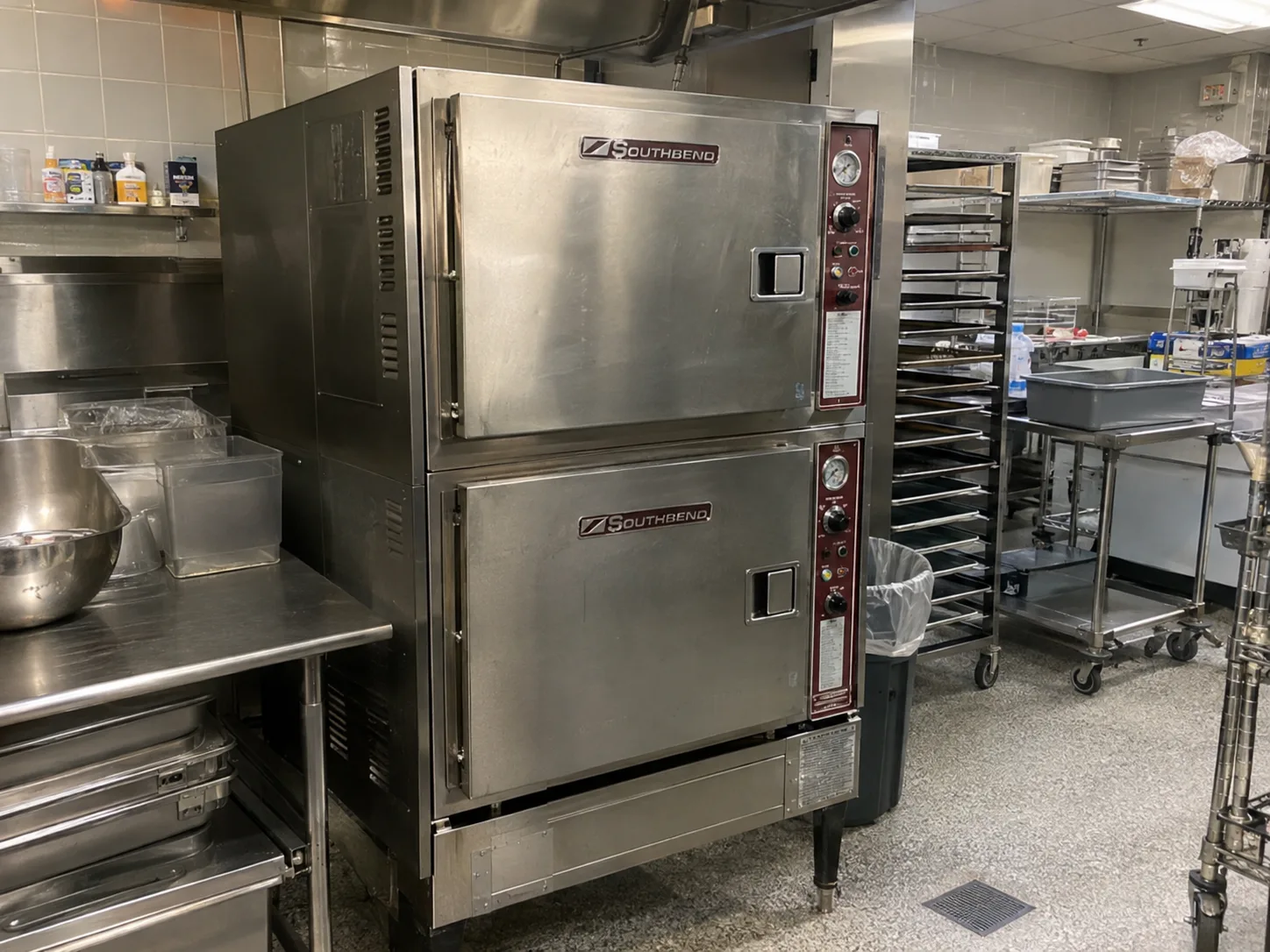 Southbend commercial steamer after control panel service in an Tampa-area kitchen