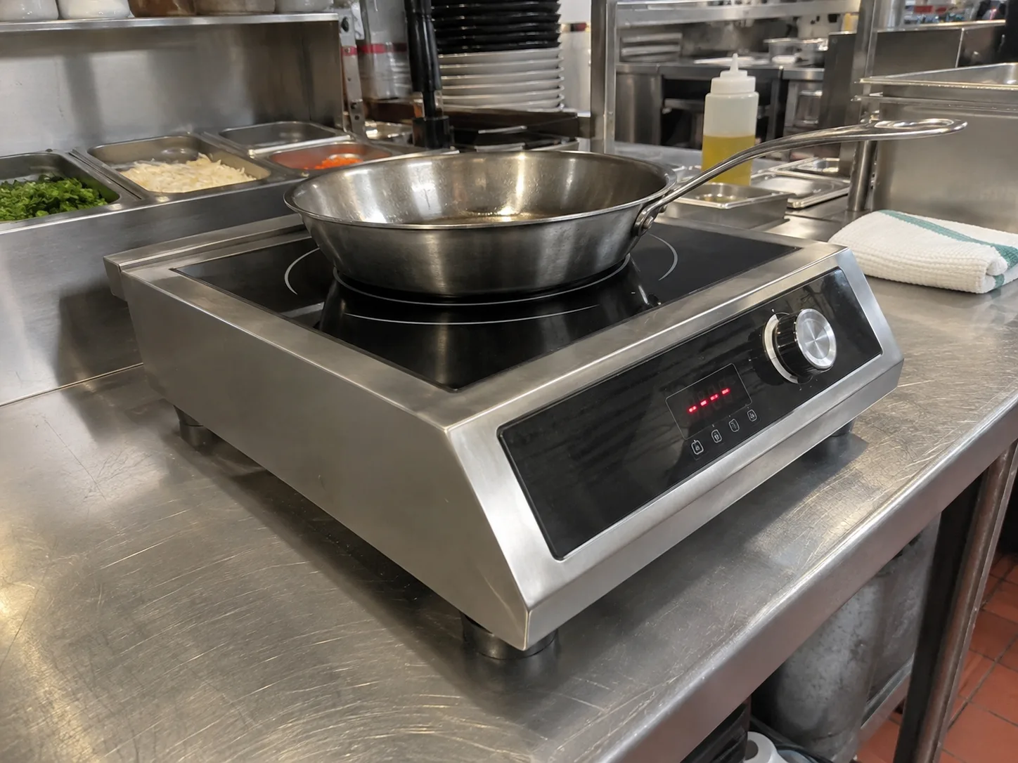 Commercial Cleveland steamer after induction heating service in Tampa