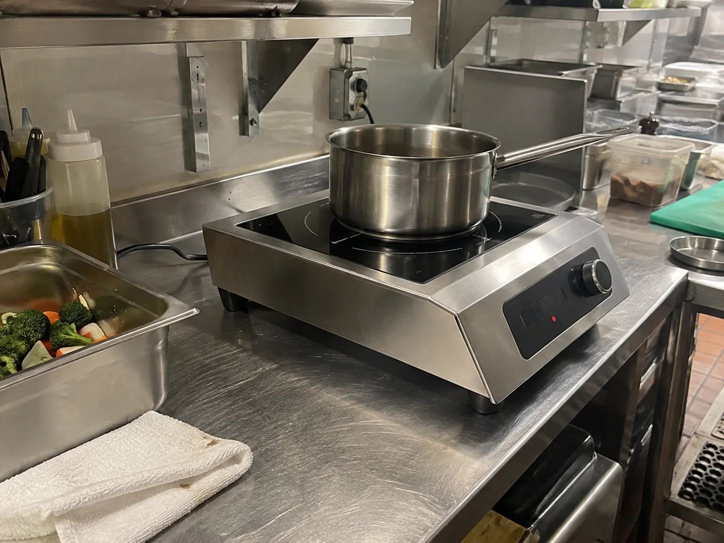 Vulcan commercial induction cooker after heating recovery repair in an Tampa kitchen