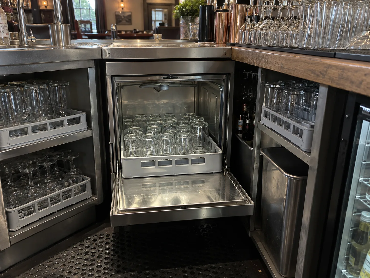 Commercial glasswasher ready after wash-result service in Hyde Park