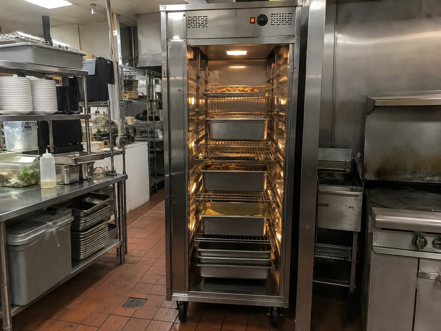 Commercial heated holding cabinet ready after repair