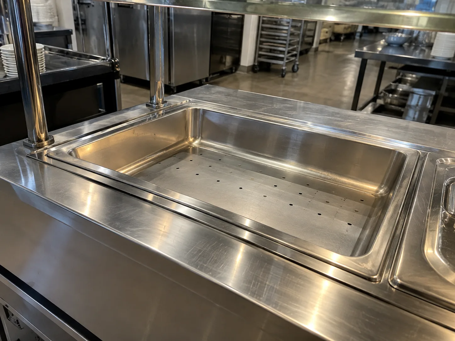 Commercial hot food well ready after heating repair