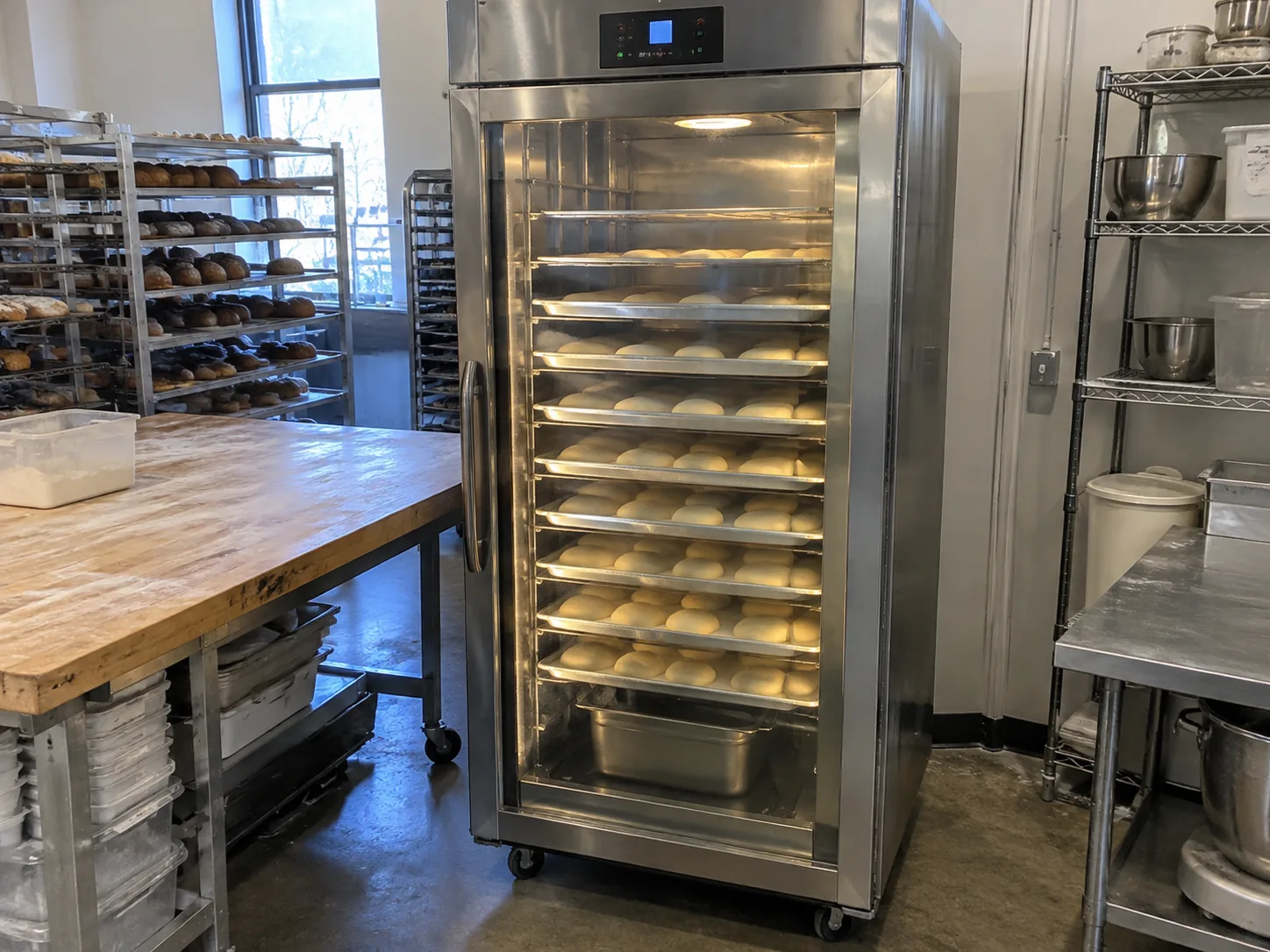 Commercial proofing cabinet ready after humidity service